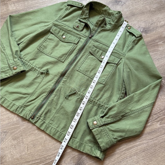 J. Crew Army Green Canvas Moto Jacket-Size S - Picture 7 of 14